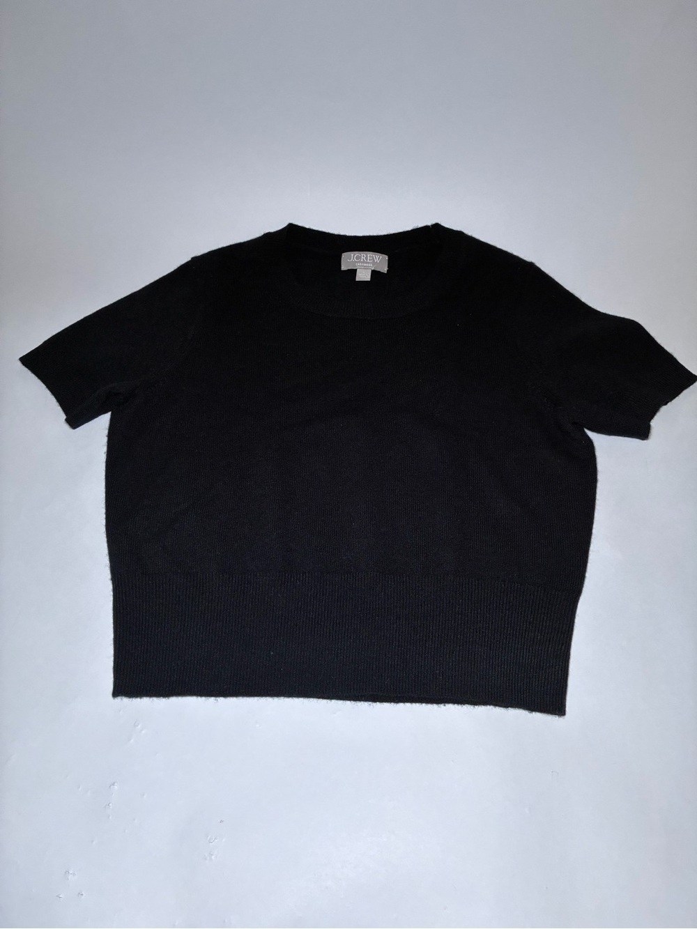 J. Crew Black Short-Sleeve Crewneck Knit Top